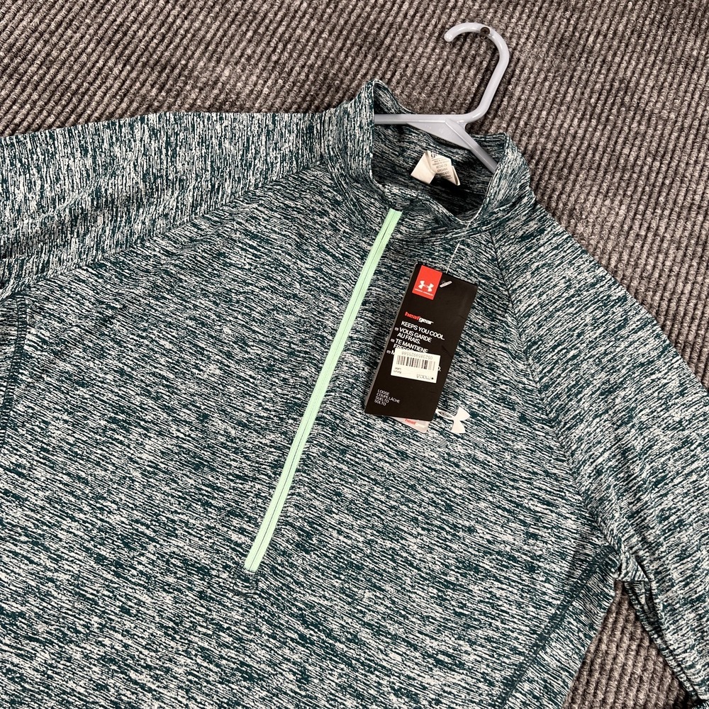 Under‎ Armour Pullover Womens Medium Green HeatGear Long Sleeve Athletic Top